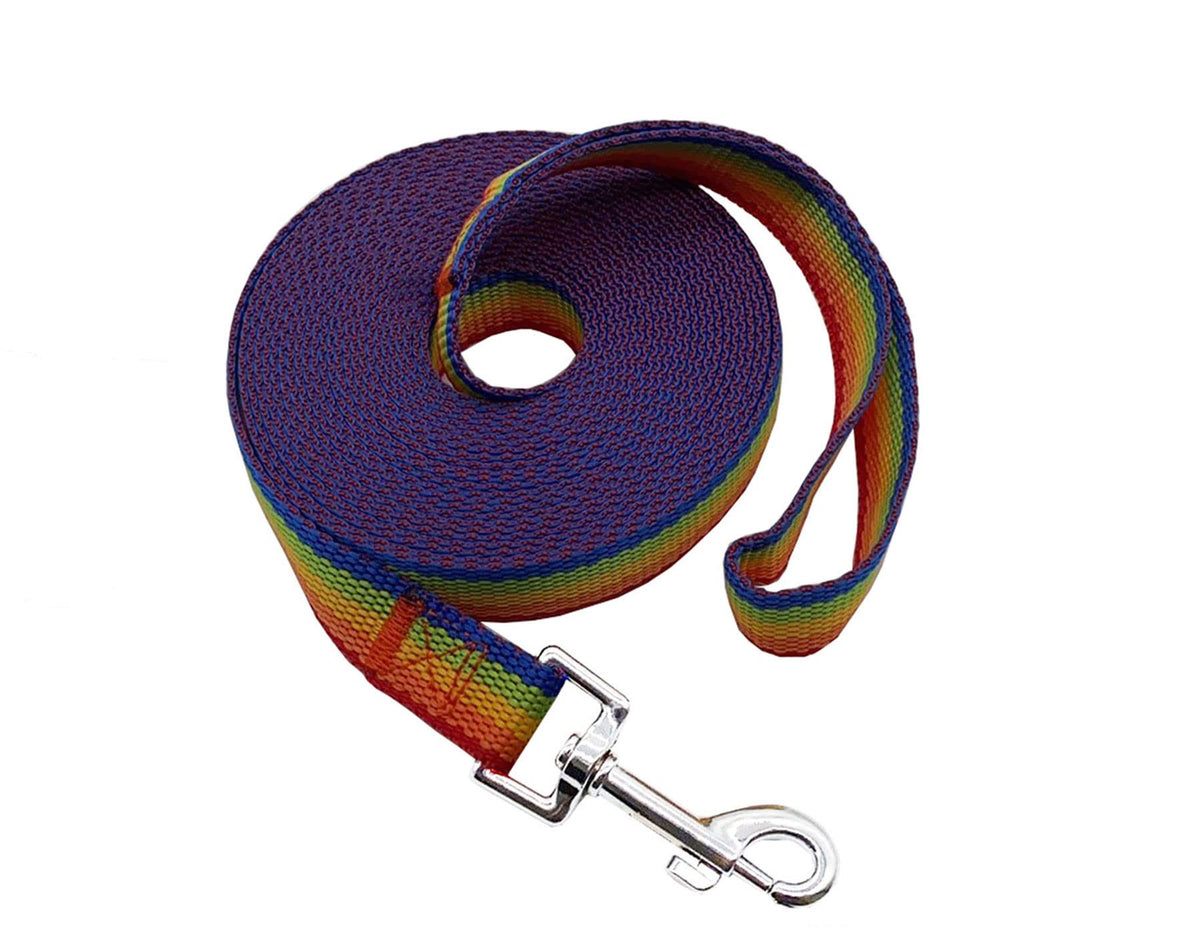 Nylon Training Dog Leash for Small Medium Large Dogs, 15ft 20ft 30ft 50ft Long Puppy Lead for Obedience Recall Training, Camping (20ft, Black)