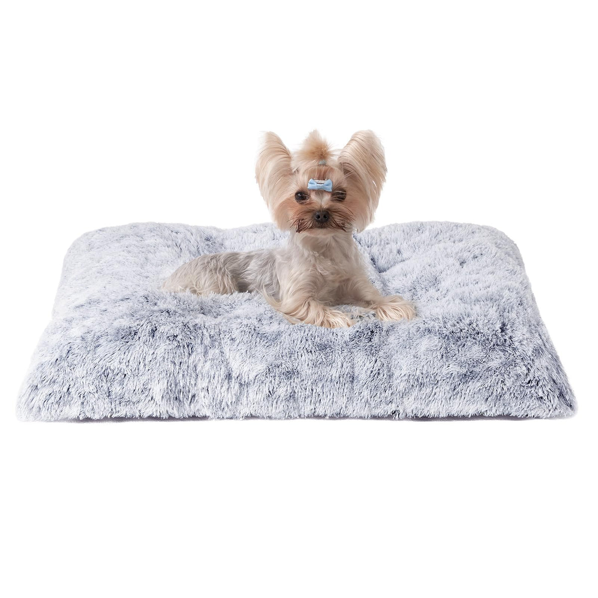EHEYCIGA Fluffy Dog Crate Bed, Plush Extra Large Dog Pillow, Grey