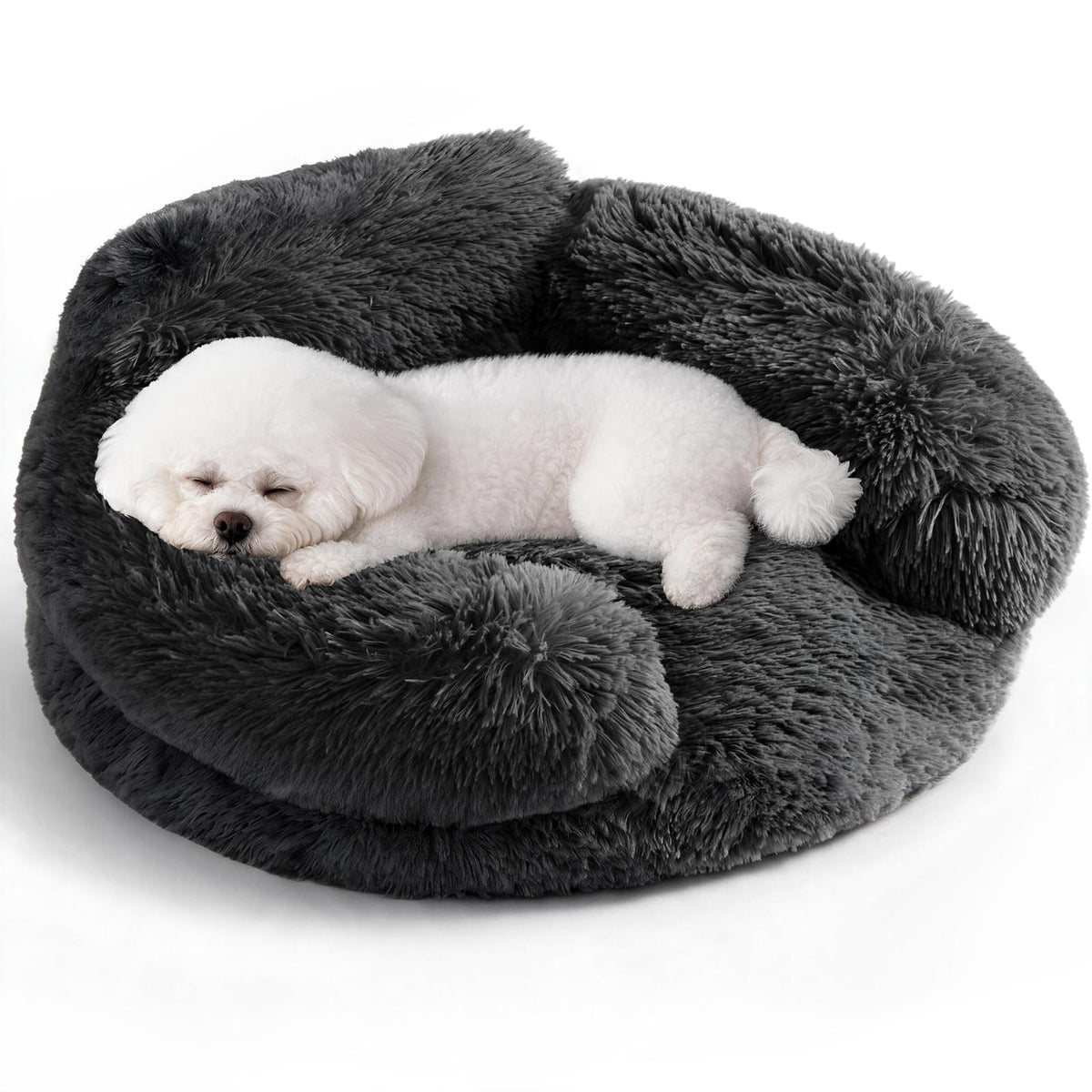 EHEYCIGA 23" Calming Donut Dog Bed for Small Dog & Cat Washable Pet Couch