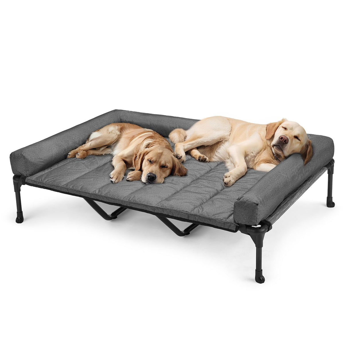 Veehoo Outdoor Elevated Dog Bed with Waterproof Bolster Cushion, Cooling