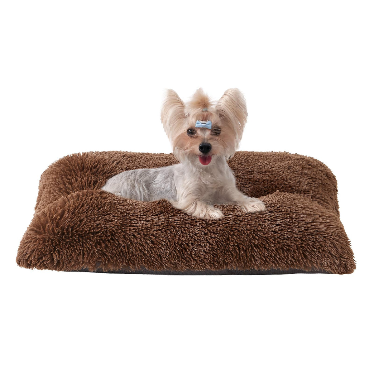 EHEYCIGA Fluffy Dog Crate Bed, Plush Extra Large Dog Pillow, Grey