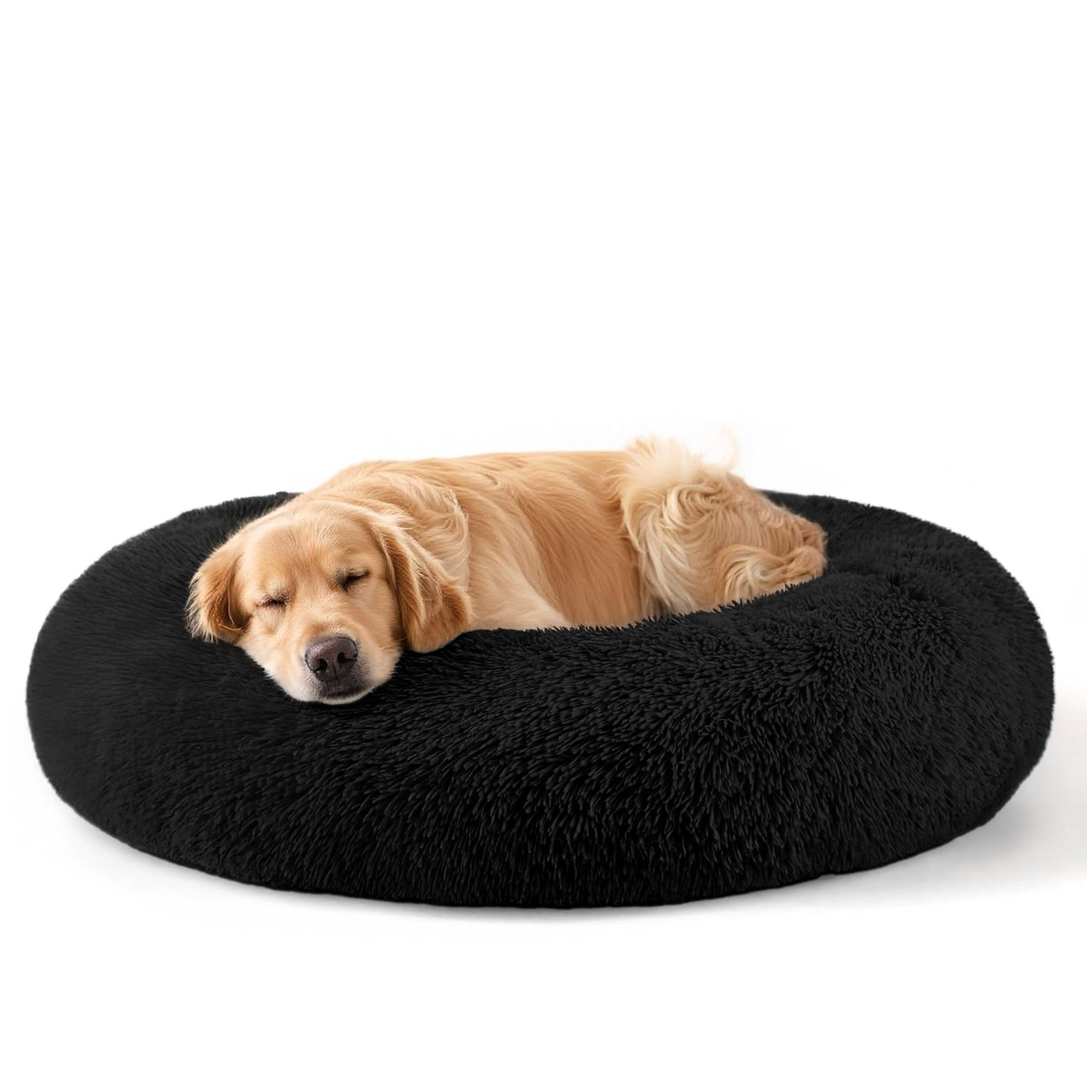 Hoewina Dog & Cat Bed for Indoor Cats, 20in Calming Donut Bed (Light Grey)
