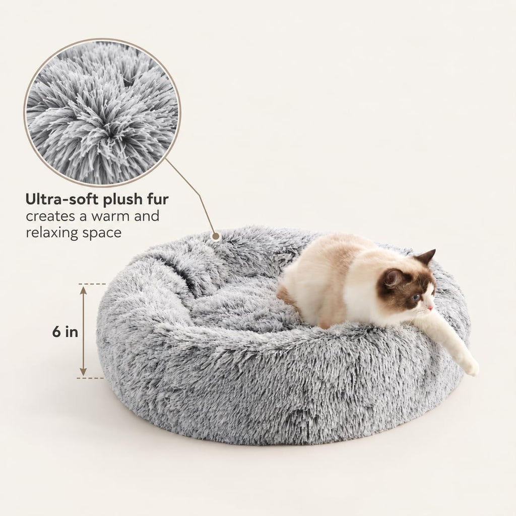 WESTERN HOME WH Calming Soft Round Dog &Cat Bed Small Dog Bed Washable,20"