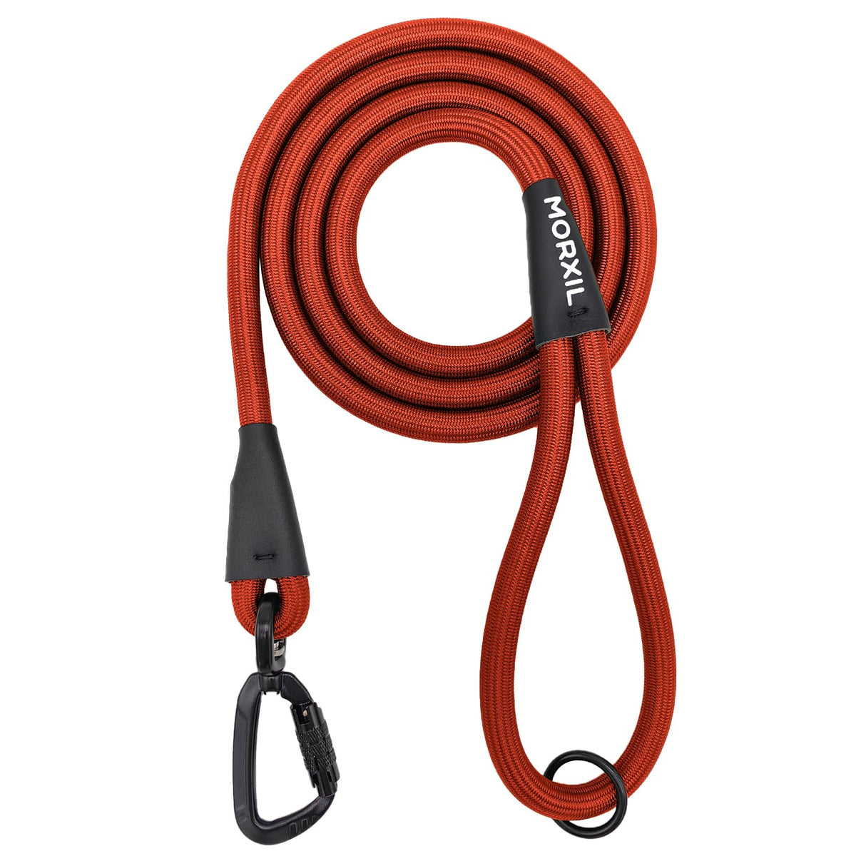 Rope Dog Leash, 6 Foot Heavy Duty Dog Leash with Aviation Aluminum Auto Locking Carabiner, Strong Nylon Pet Lead for Small, Medium, Large Dogs (Black, 6FT)