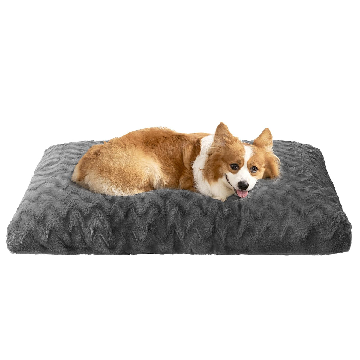 EHEYCIGA Washable Large Dog Bed for Crate, 35x23 Inch Pet Bed, Grey