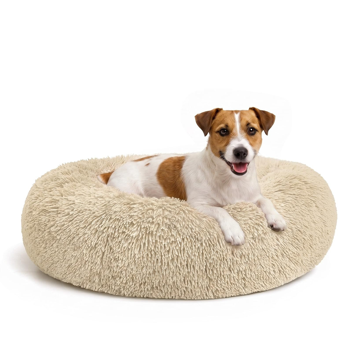 MIXJOY Orthopedic Dog Bed Comfortable Donut Cuddler Round Pet Beds Ultra Soft Washable Dog and Cat Cushion (20''/23''/30'') (23'', Brown)