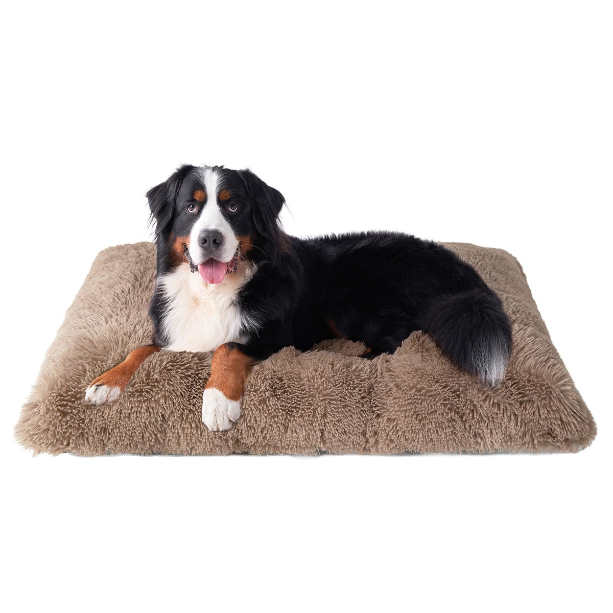 EHEYCIGA Fluffy Dog Crate Bed, Plush Extra Large Dog Pillow, Grey