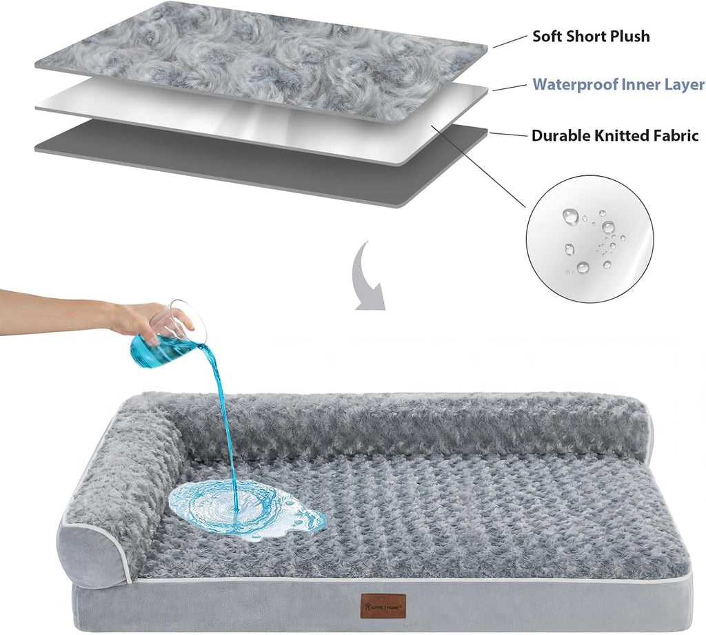 BFPETHOME Orthopedic Washable Dog Bed, Sleeping Couch for Large Senior Dogs