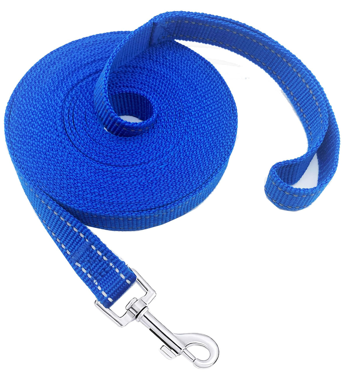Nylon Training Dog Leash for Small Medium Large Dogs, 15ft 20ft 30ft 50ft Long Puppy Lead for Obedience Recall Training, Camping (20ft, Black)