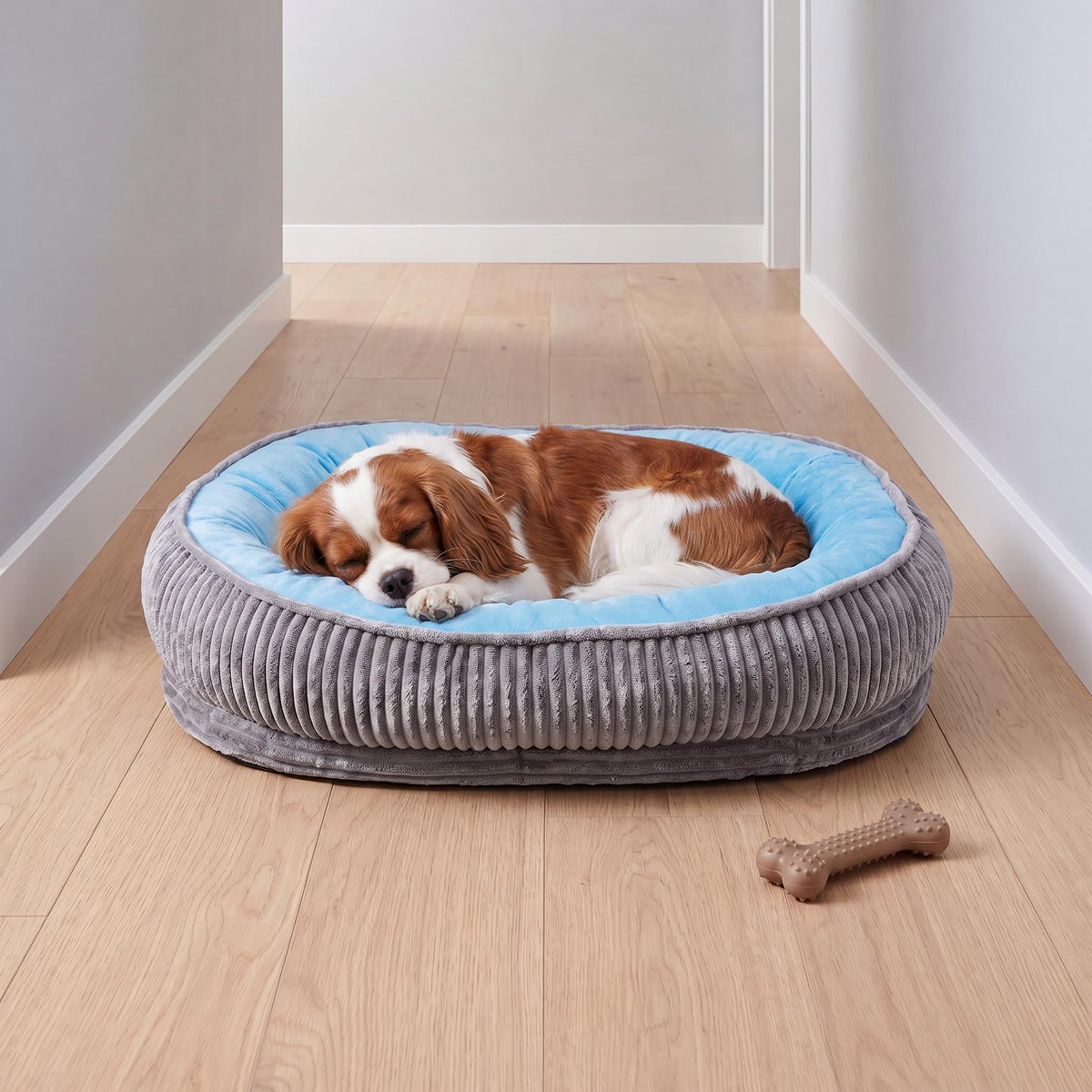 Calming Dog Bed for Small Dogs, Velvet Corduroy Washable Donut Pet Bed