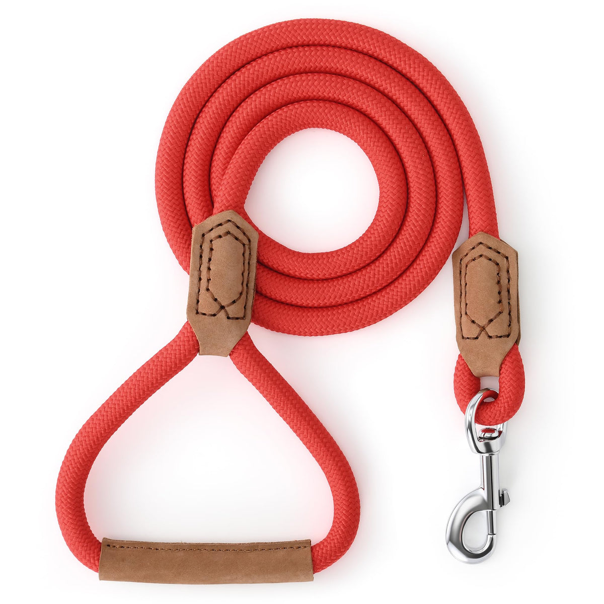 Mile High Life Dog Leash with Genuine Leather-Wrapped Ends, 4/5/6FT