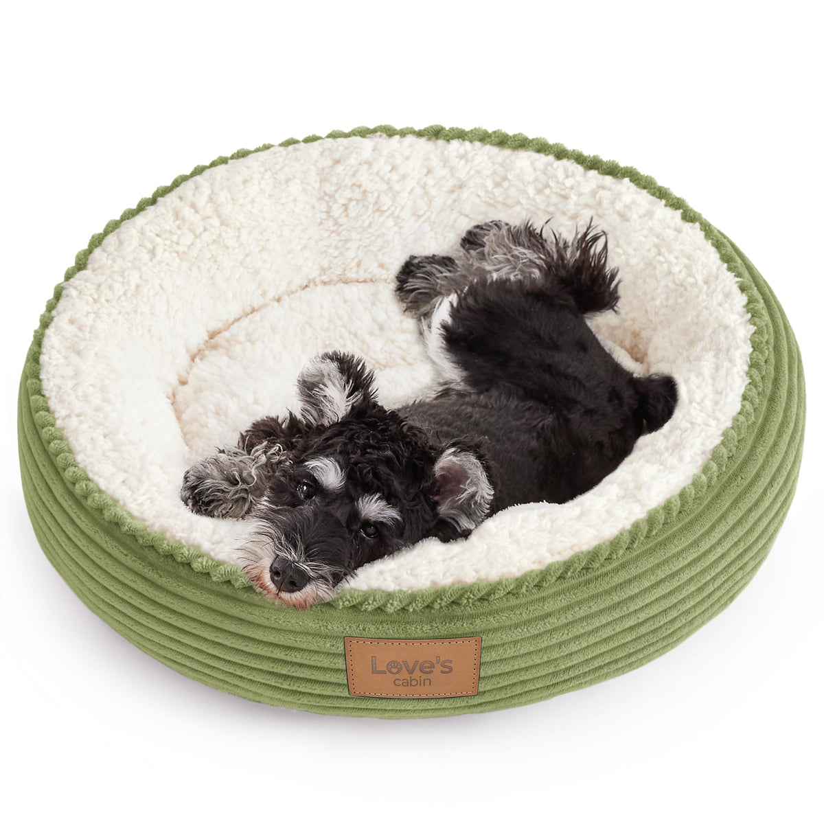 Love's cabin Round Donut Cat and Dog Cushion Bed, 20in Pet Bed for Cats or Small Dogs, Anti-Slip & Water-Resistant Bottom, Soft Durable Fabric Pet beds, Washable Luxury Cat Dog Bed Lavender Stripe