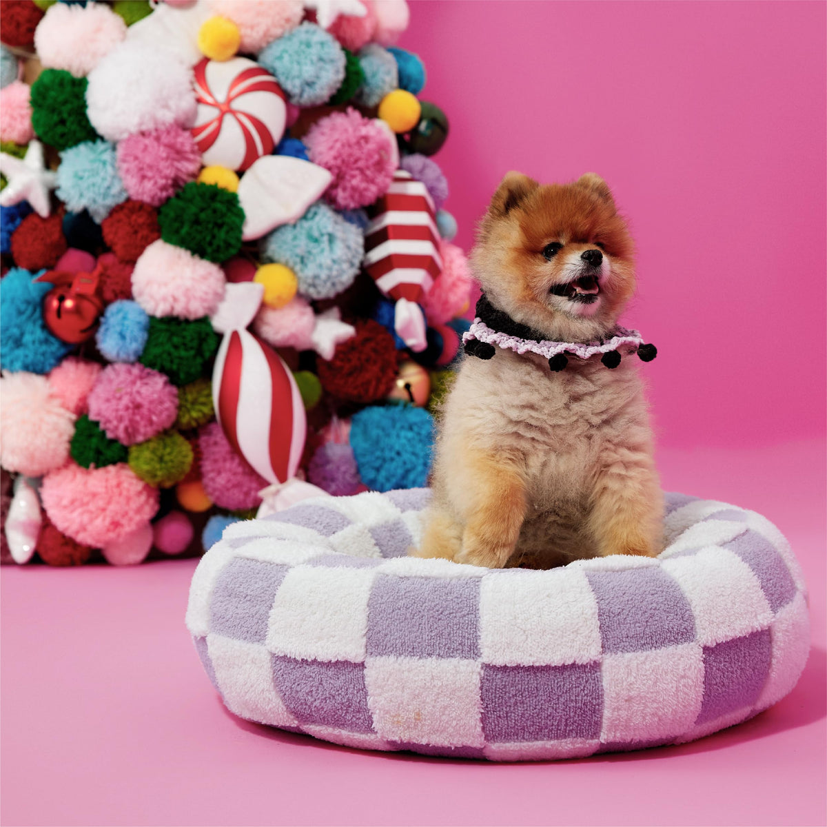 LE SURE Shown on TV Jacquard Donut Dog Beds Large Sized Dog,Green 36x36x8in