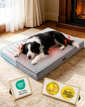 OhGeni Orthopedic Large Dog Bed, Reversible Memory Foam, 41 inch-XL(Gray)