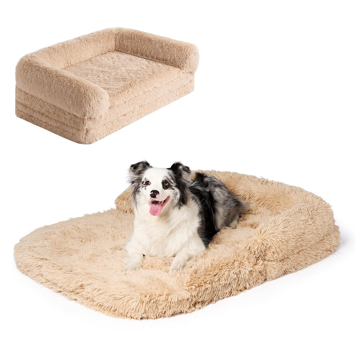 EHEYCIGA Orthopedic Foldable Human Dog Bed - 72x44x11, Grey