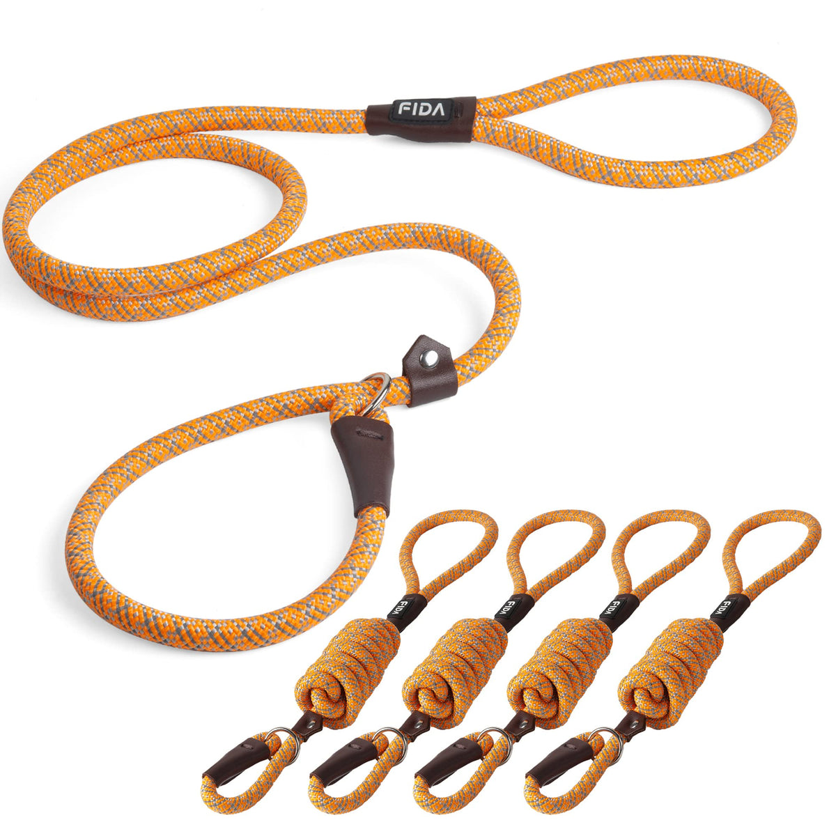 Fida Durable Slip Lead Dog Leash, 6 FT x 1/2" Dog Training Leash, Green