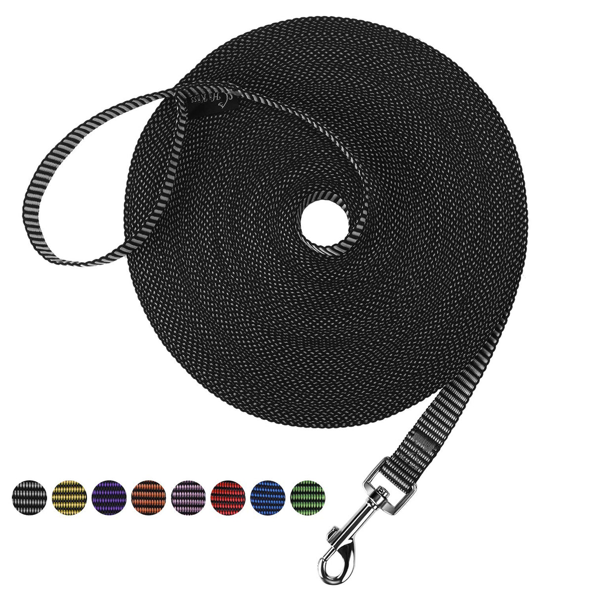 Hi Kiss Dog/Puppy Obedience Recall Agility Lead - 15ft 20ft 30ft 50ft 100ft Leash - Great for Training, Play, Camping, or Backyard - Orange 20ft