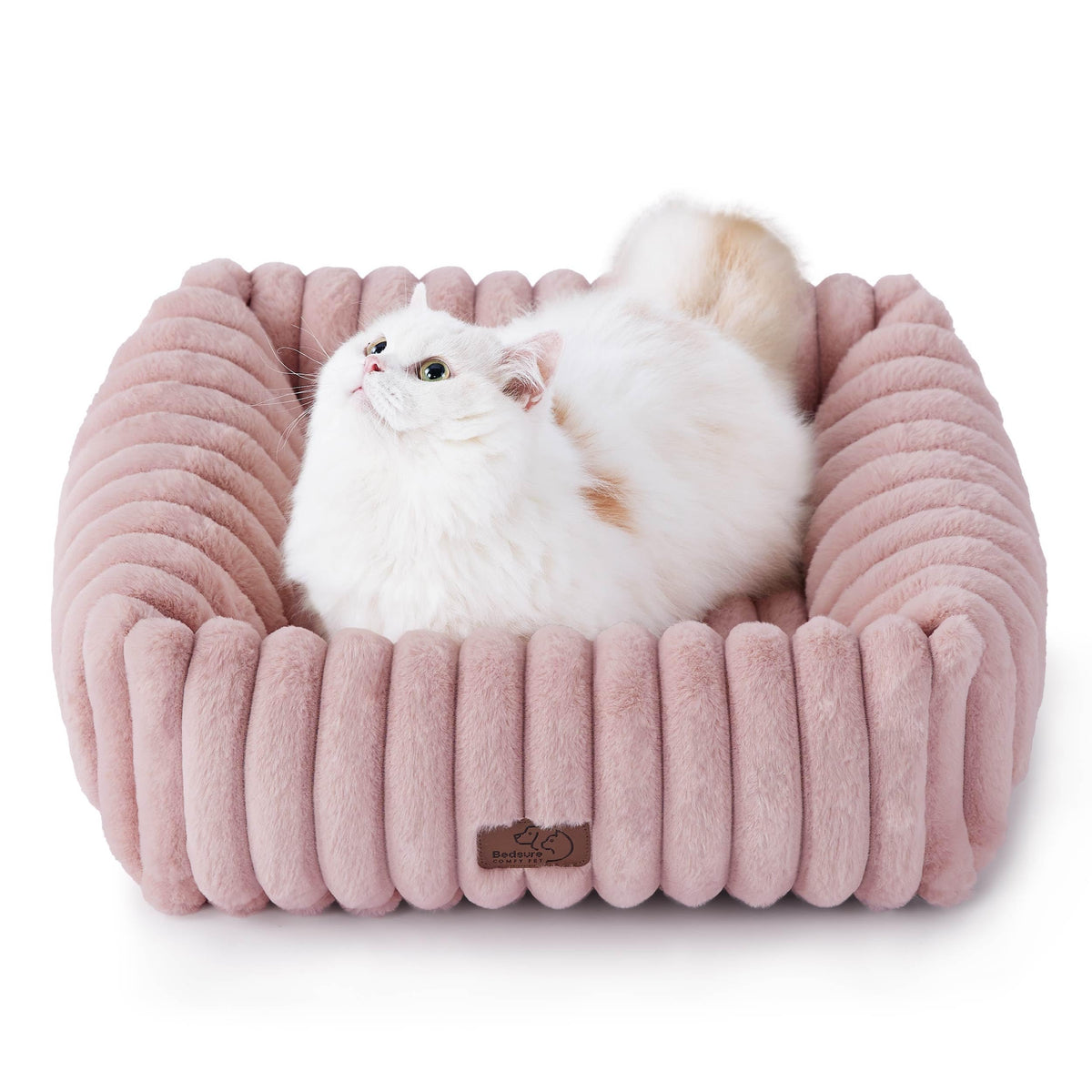 Bedsure ComfyFleece® Cute Dog Bed for Small Medium Dogs Washable,25in Cream