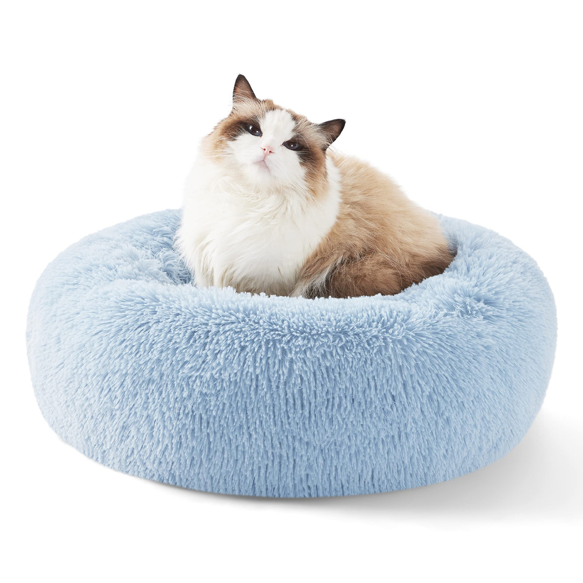 Bedsure Calming Dog Bed Medium Size Dog Donut Washable Pet Bed,30ins Camel