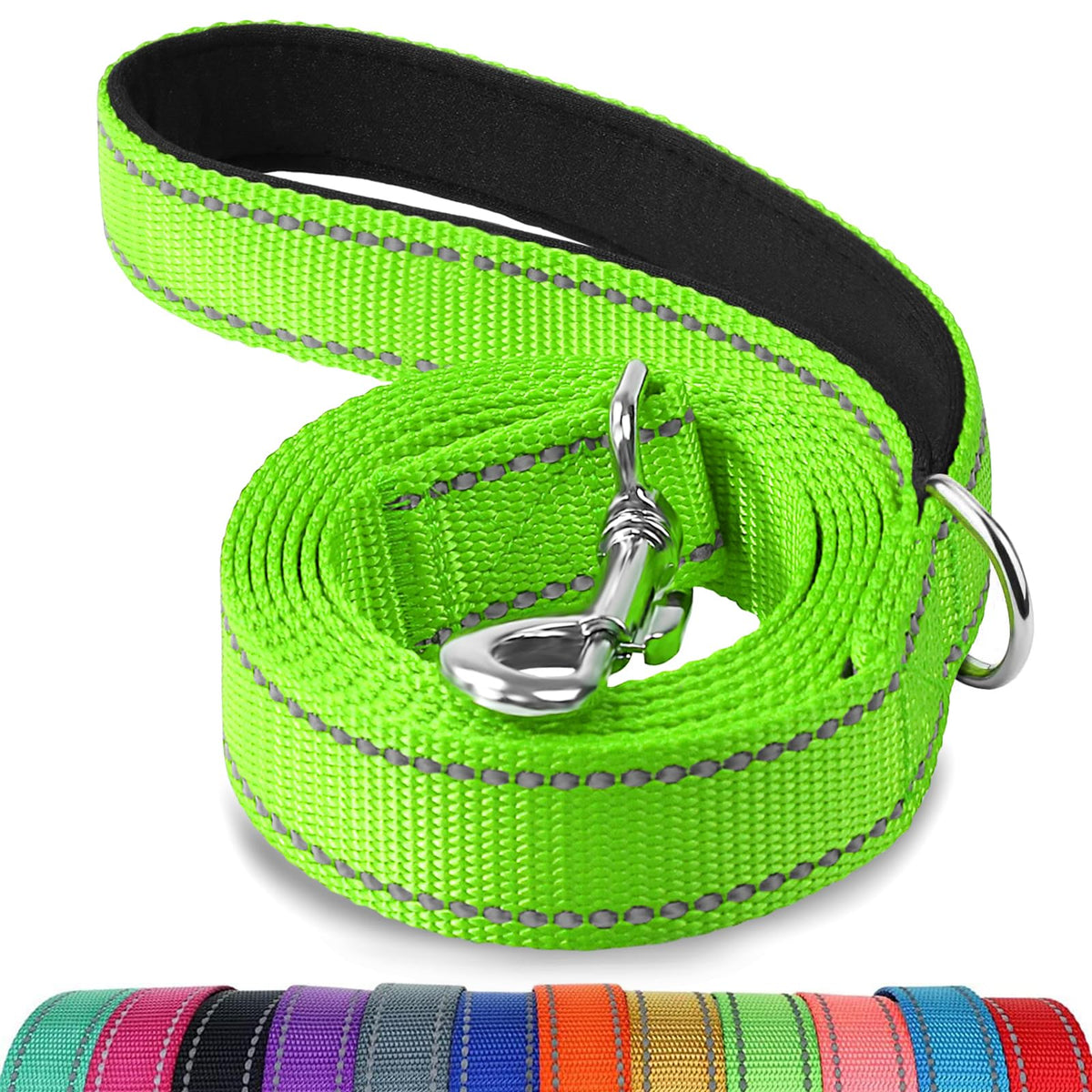 Joytale Dog Leash for Large Dogs that Pull, Double Handle, 6FT, Hot Pink