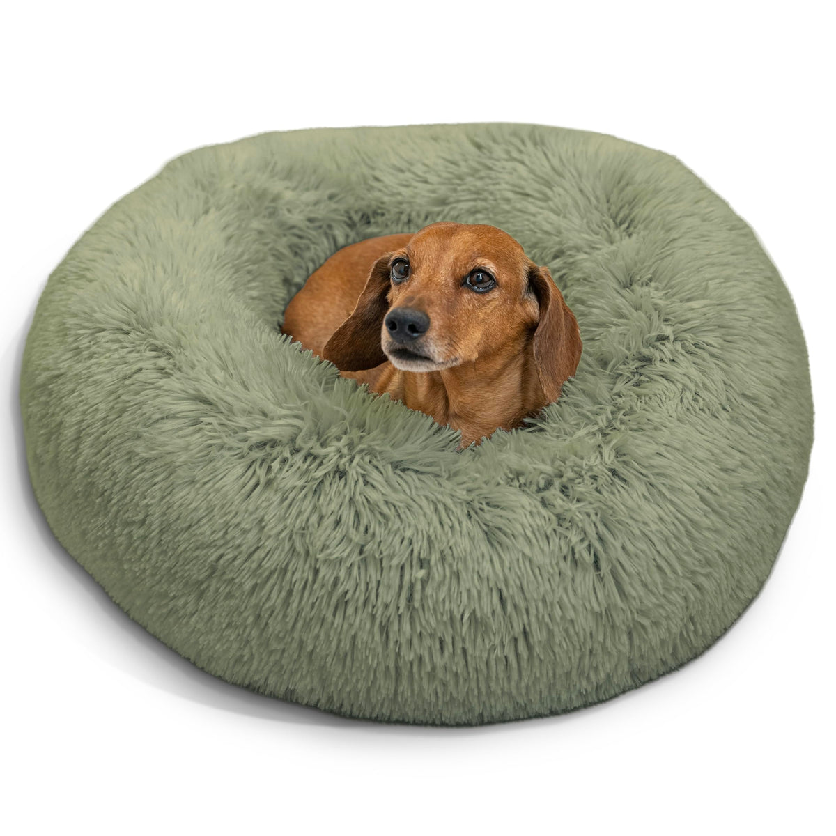 Best Friends by Sheri Original Calming Donut Dog Bed, Oyster, Small, 23"