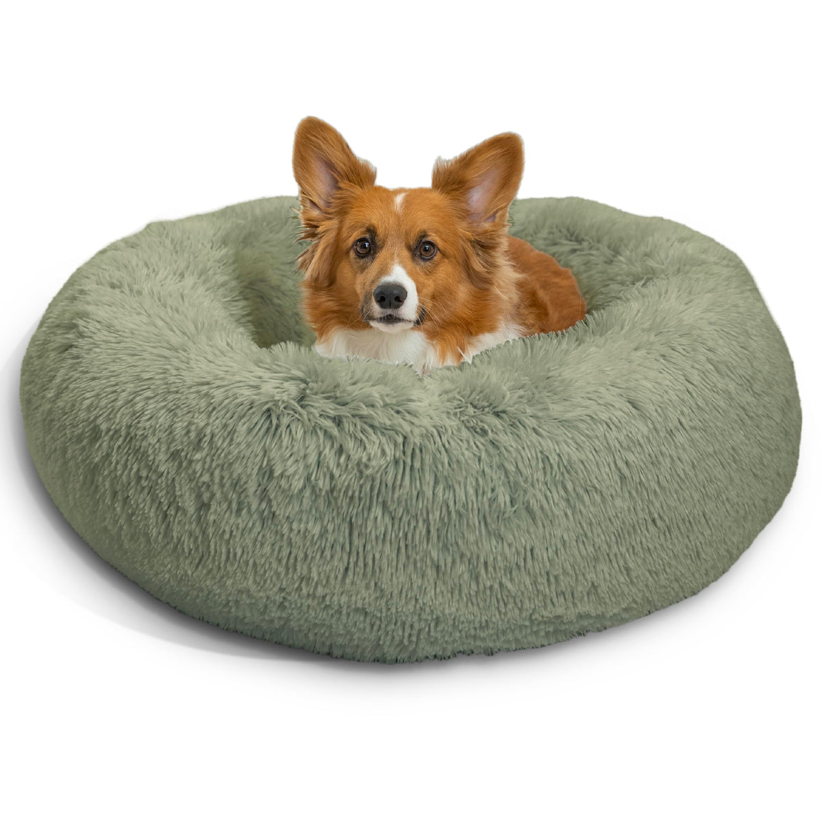 Best Friends by Sheri Original Calming Donut Dog Bed, Oyster, Small, 23"