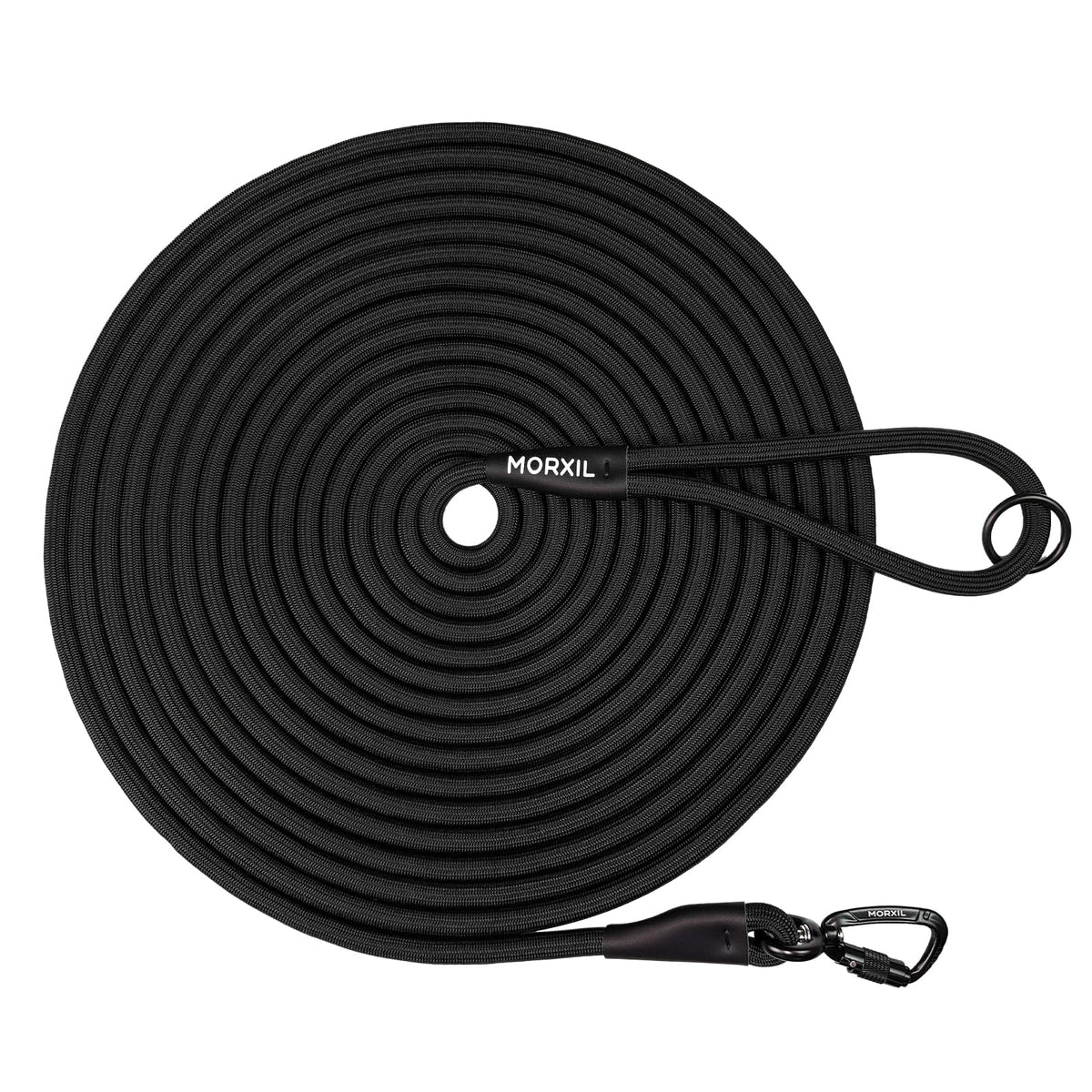 Rope Dog Leash, 6 Foot Heavy Duty Dog Leash with Aviation Aluminum Auto Locking Carabiner, Strong Nylon Pet Lead for Small, Medium, Large Dogs (Black, 6FT)