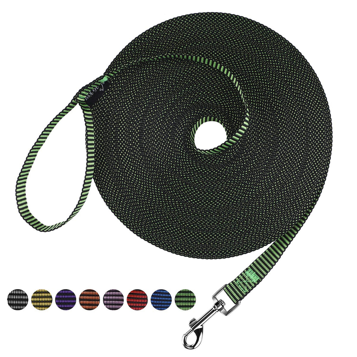 Hi Kiss Dog/Puppy Obedience Recall Agility Lead - 15ft 20ft 30ft 50ft 100ft Leash - Great for Training, Play, Camping, or Backyard - Orange 20ft