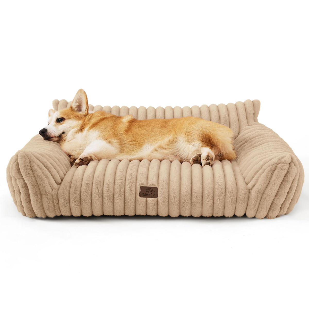 Bedsure ComfyFleece® Shown on TV Fluffy Cute Cat Couch for Pets,24in Cream