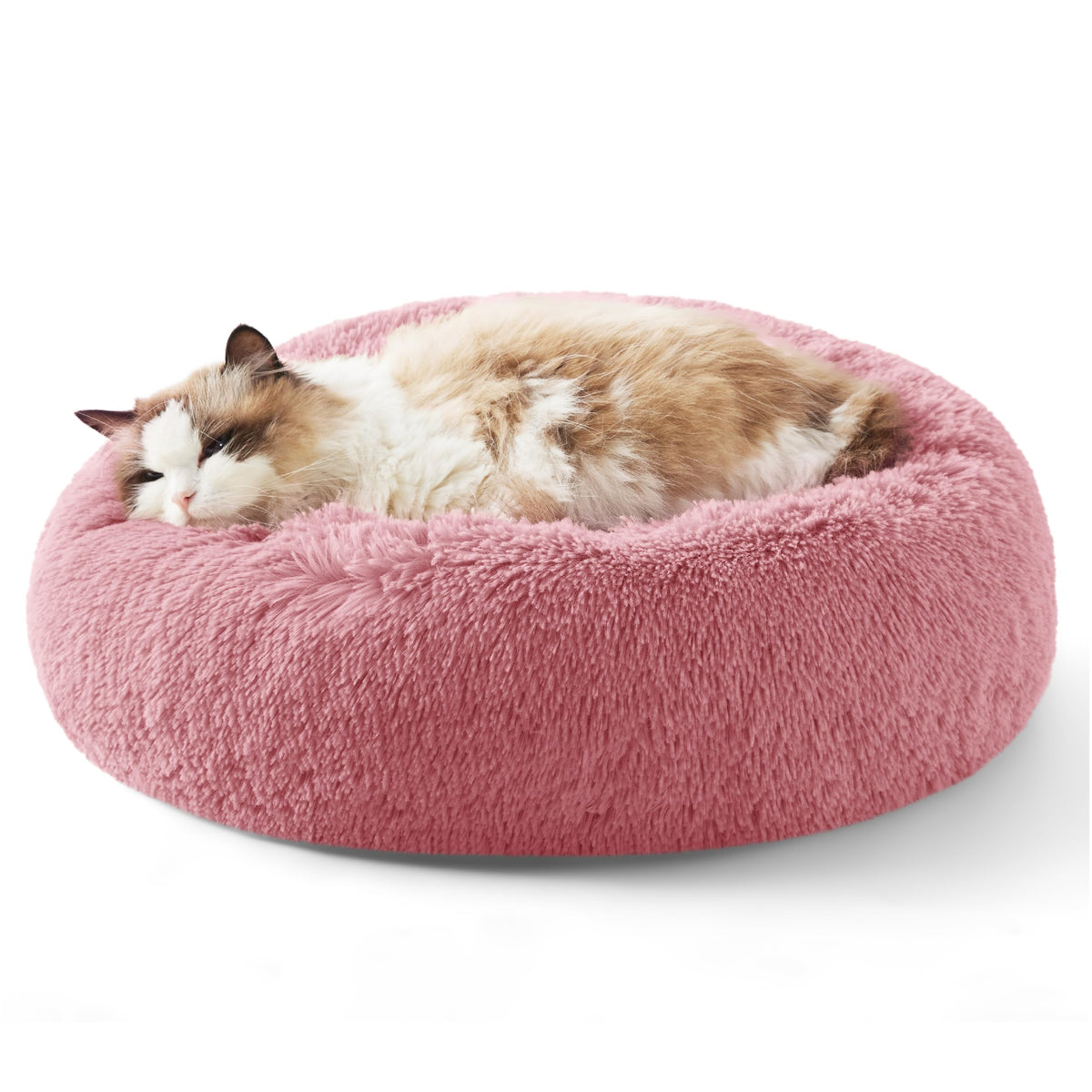Bedsure Calming Dog Bed Medium Size Dog Donut Washable Pet Bed,30ins Camel