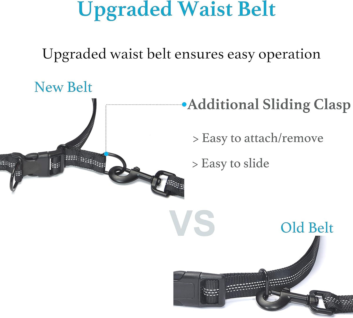iYoShop Retractable Hands Free Dog Leash, Medium/Large, 25-150 lbs, Black