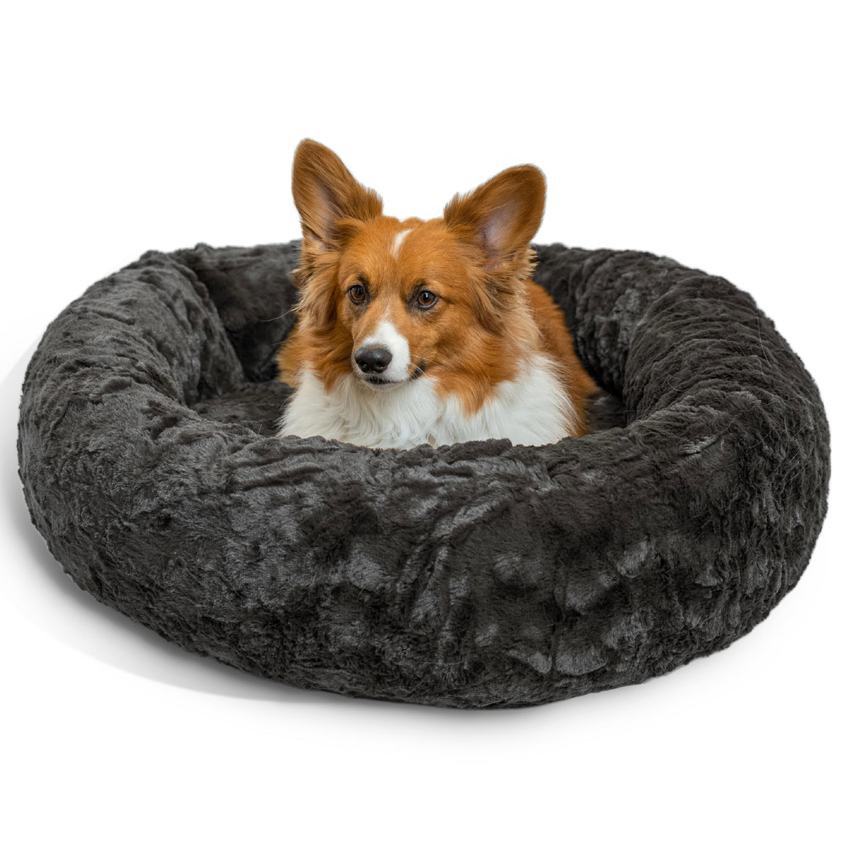 Best Friends by Sheri Original Calming Donut Dog Bed, Oyster, Small, 23"