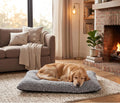 Lafyette. - US Based, Washable Faux Fur Dog Bed, Deluxe Plush Dog Crate Bed, Comfy Kennel Pad, Anti-Slip Pet Sleeping Mat, Soft Cozy Mattress for Large, Medium, Small Size Breed Dogs, 35" x 23", Grey
