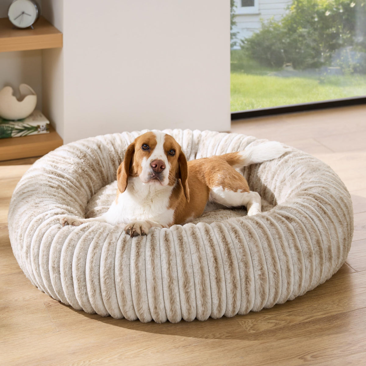 Bedsure ComfyFleece® Donut Dog Bed Medium Size Dog with Washable Cover