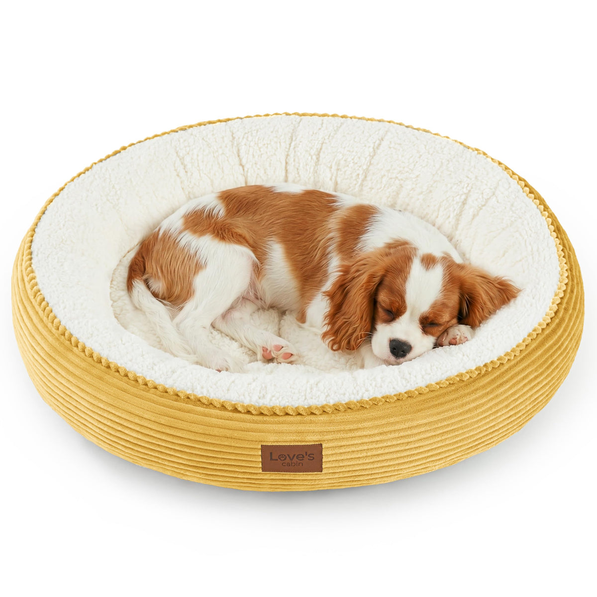 Love's cabin Round Donut Cat and Dog Cushion Bed, 20in Pet Bed for Cats or Small Dogs, Anti-Slip & Water-Resistant Bottom, Soft Durable Fabric Pet beds, Washable Luxury Cat Dog Bed Lavender Stripe
