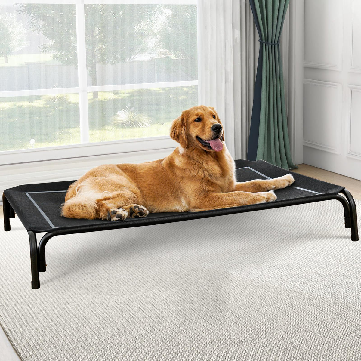 Czpalo Outdoor Elevated Dog Bed for Large Sized Dogs, No-Tool Assembly.