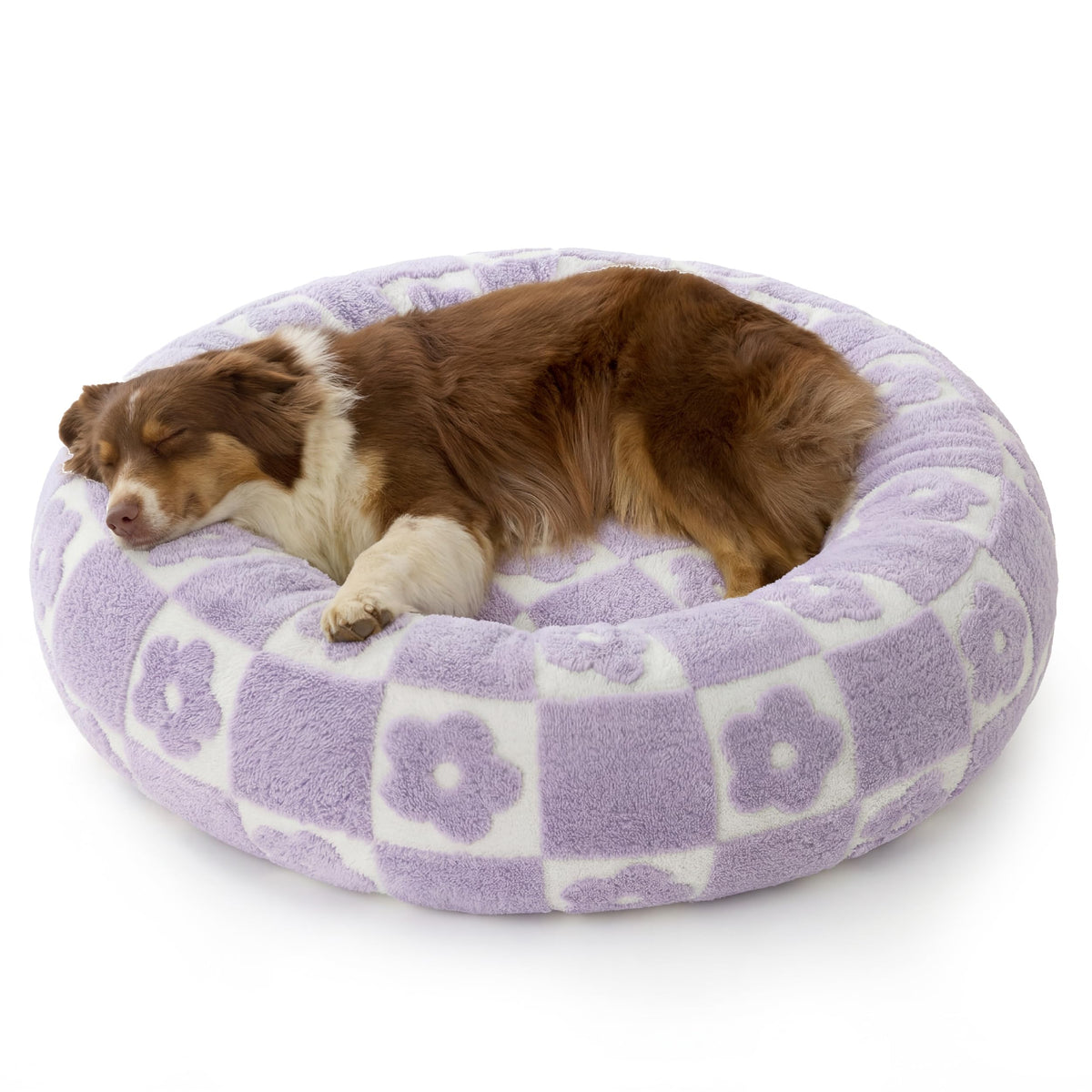 LE SURE Shown on TV Jacquard Donut Dog Beds Large Sized Dog,Green 36x36x8in