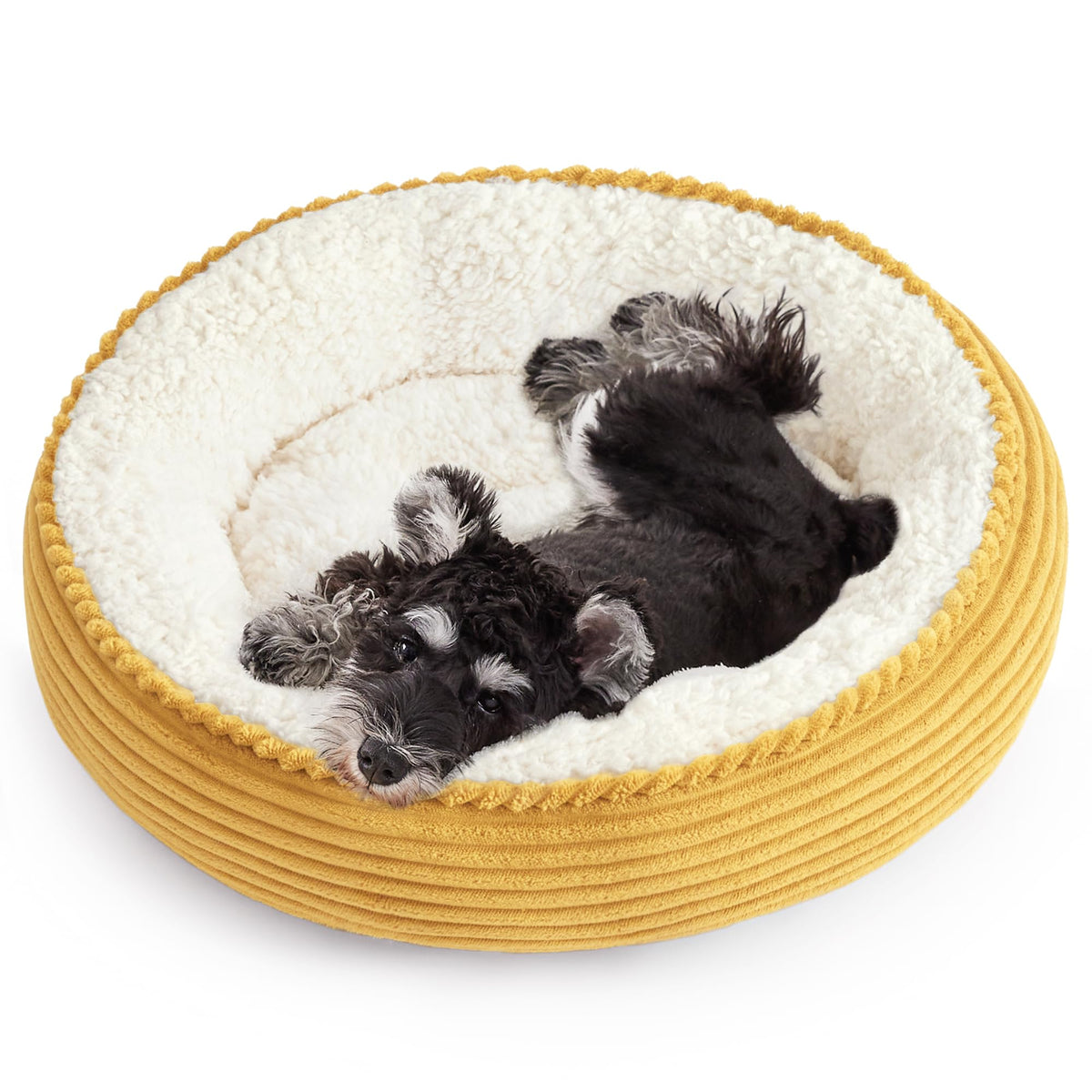Love's cabin Round Donut Cat and Dog Cushion Bed, 20in Pet Bed for Cats or Small Dogs, Anti-Slip & Water-Resistant Bottom, Soft Durable Fabric Pet beds, Washable Luxury Cat Dog Bed Lavender Stripe