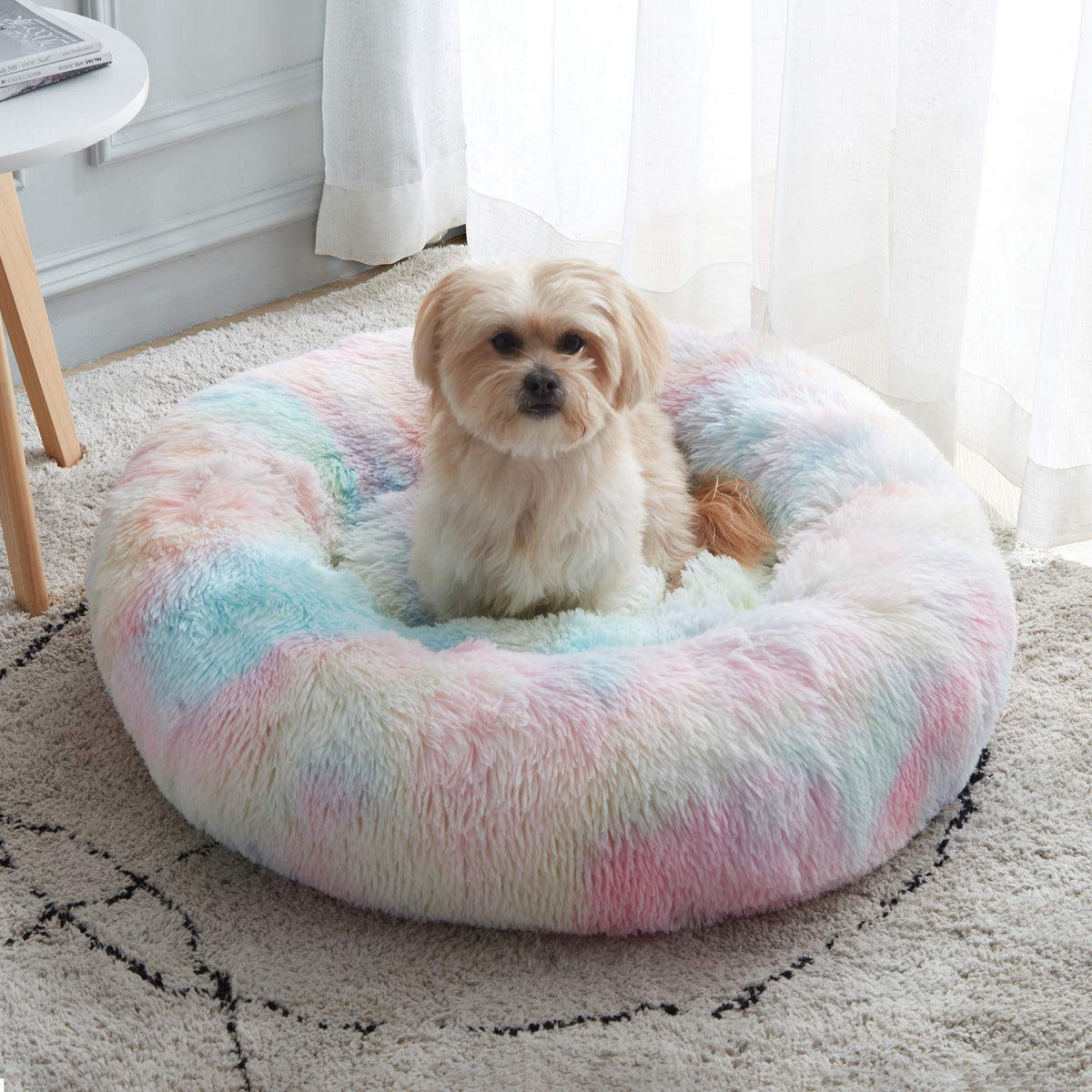 WESTERN HOME WH Calming Soft Round Dog &Cat Bed Small Dog Bed Washable,20"