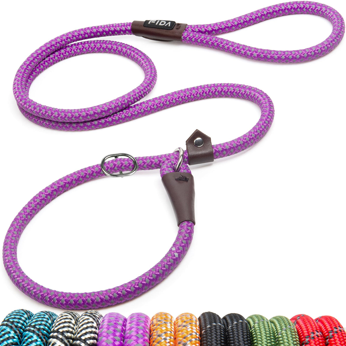 Fida Durable Slip Lead Dog Leash, 6 FT x 1/2" Dog Training Leash, Green