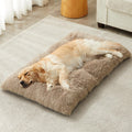 BFPETHOME Dog Beds for Large Dogs, Plush Dog Crate Bed Fluffy Cozy Kennel Pad for Sleeping &Ease Anxiety, Washable Pet Mats with Anti-Slip Bottom for Large Dogs, Grey