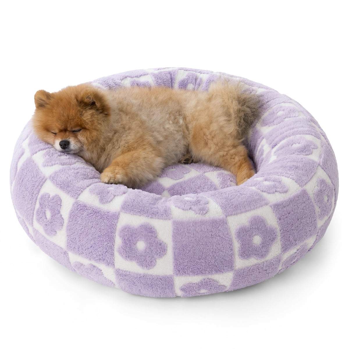 LE SURE Shown on TV Jacquard Donut Dog Beds Large Sized Dog,Green 36x36x8in