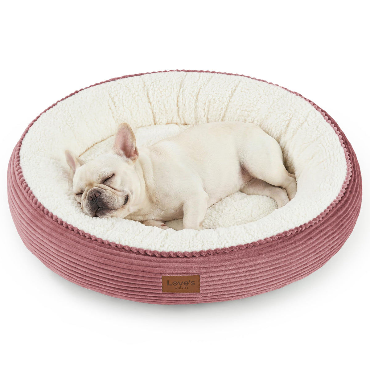 Love's cabin Round Donut Cat and Dog Cushion Bed, 20in Bed for Cats or Small Dogs, Anti-Slip & Water-Resistant Bottom, Super Soft Durable Fabric Pet Beds, Washable Luxury Cat & Dog Bed Gray