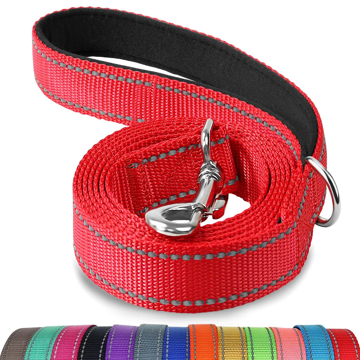 Joytale Dog Leash for Large Dogs that Pull, Double Handle, 6FT, Hot Pink