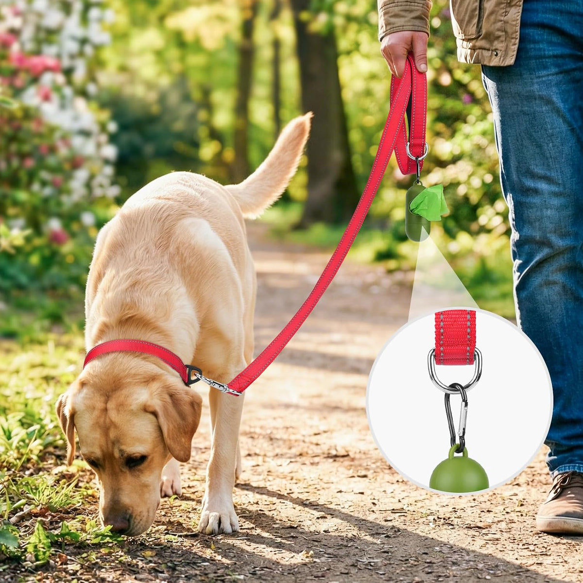 Joytale Reflective Dog Leash for Medium & Large Dogs, 6 FT x 1", Red