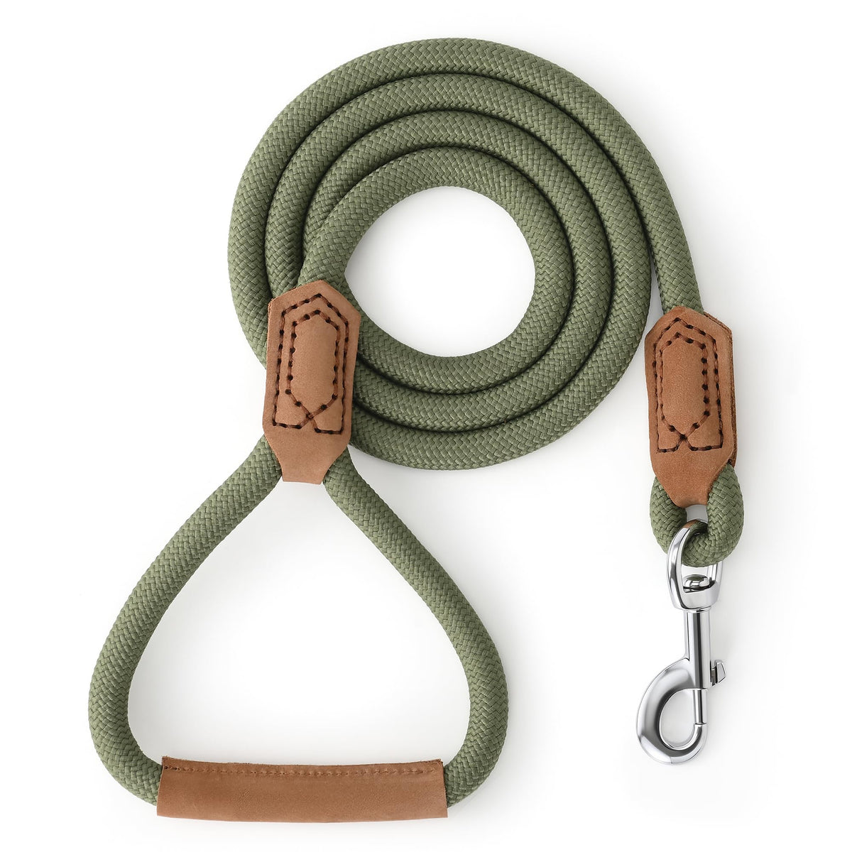 Mile High Life Dog Leash with Genuine Leather-Wrapped Ends, 4/5/6FT