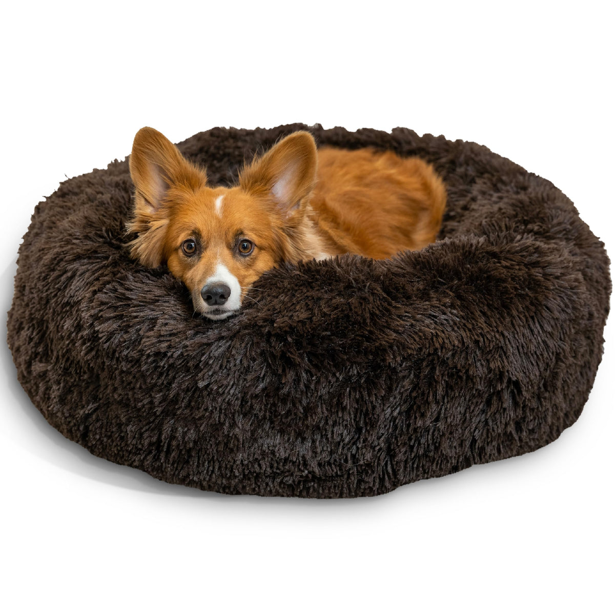 Best Friends by Sheri Original Calming Donut Dog Bed, Oyster, Small, 23"
