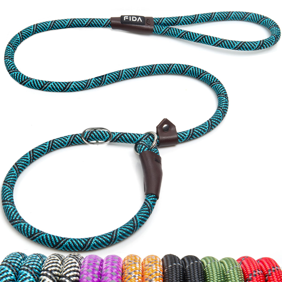 Fida Durable Slip Lead Dog Leash, 6 FT x 1/2" Dog Training Leash, Green