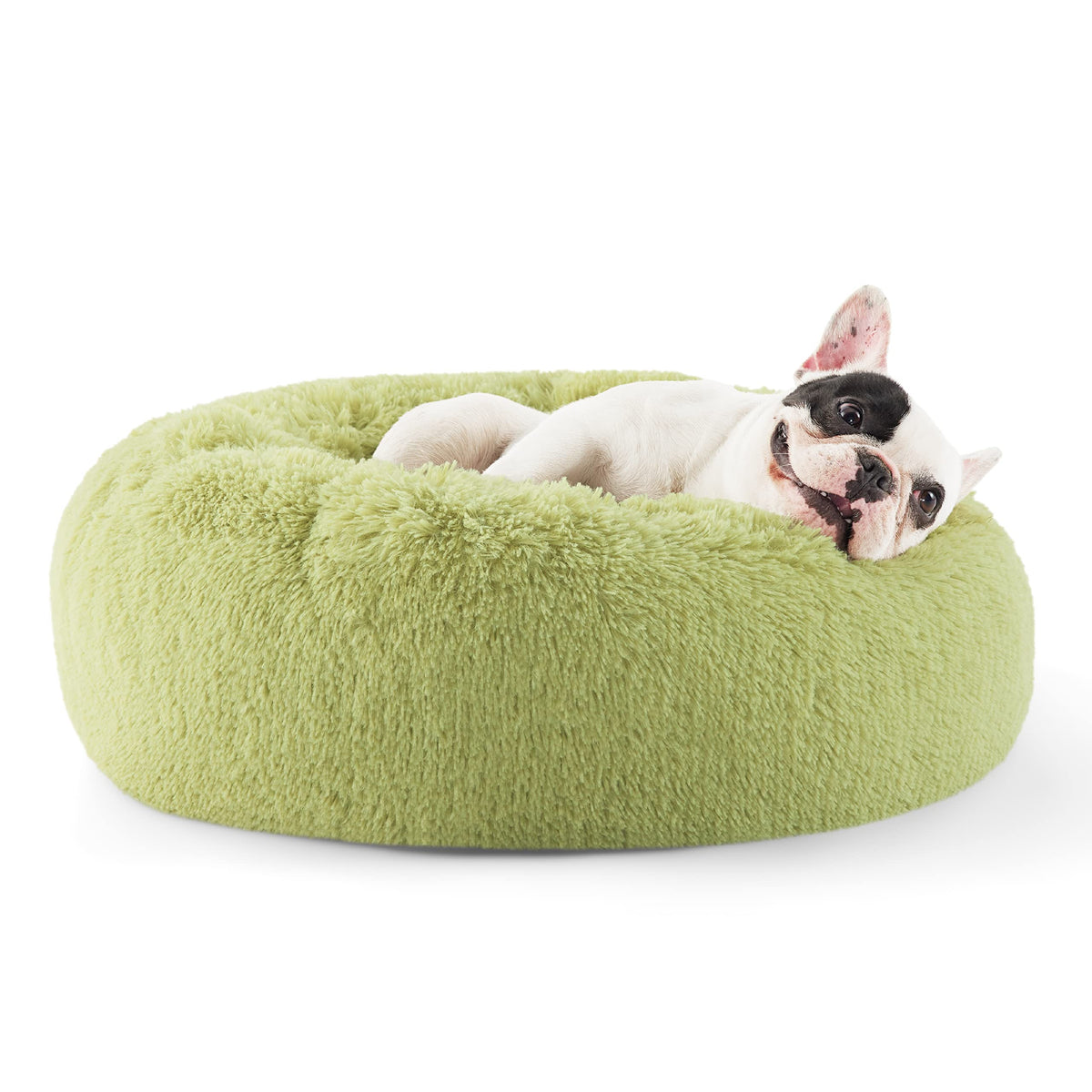 Bedsure Calming Small Dog Bed Donut Washable Cat＆Puppy Bed,23 inches Camel