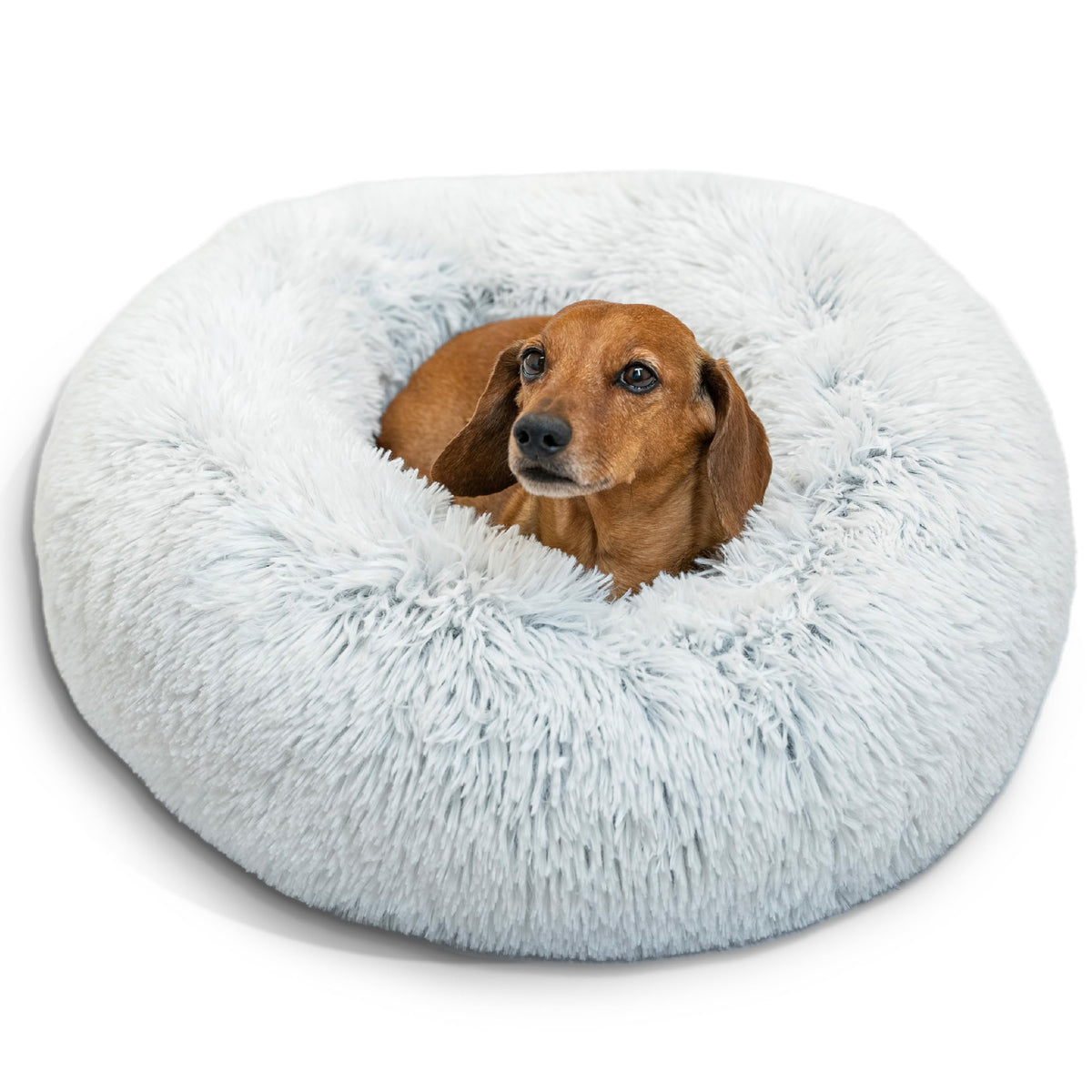 Best Friends by Sheri Original Calming Donut Dog Bed, Oyster, Small, 23"